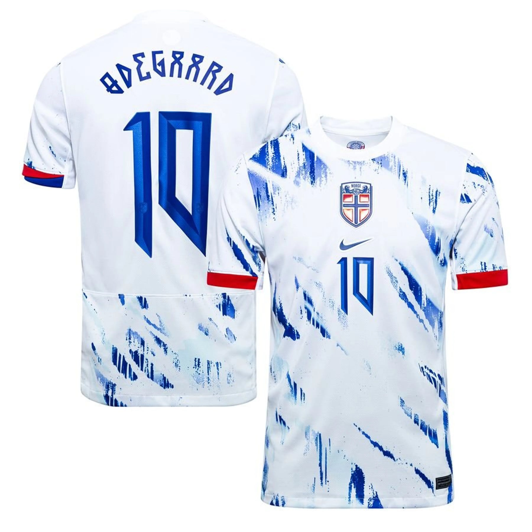 #10 テ賄egaard Norway Away Jersey 2024/2025