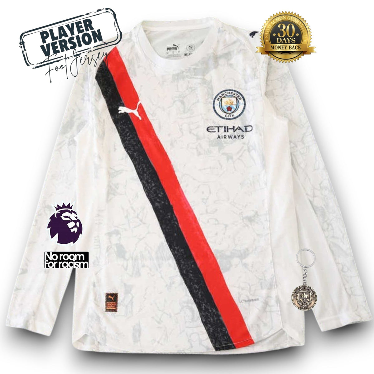 Manchester City Player KidSupper Jersey 2025/26 Long Sleeve