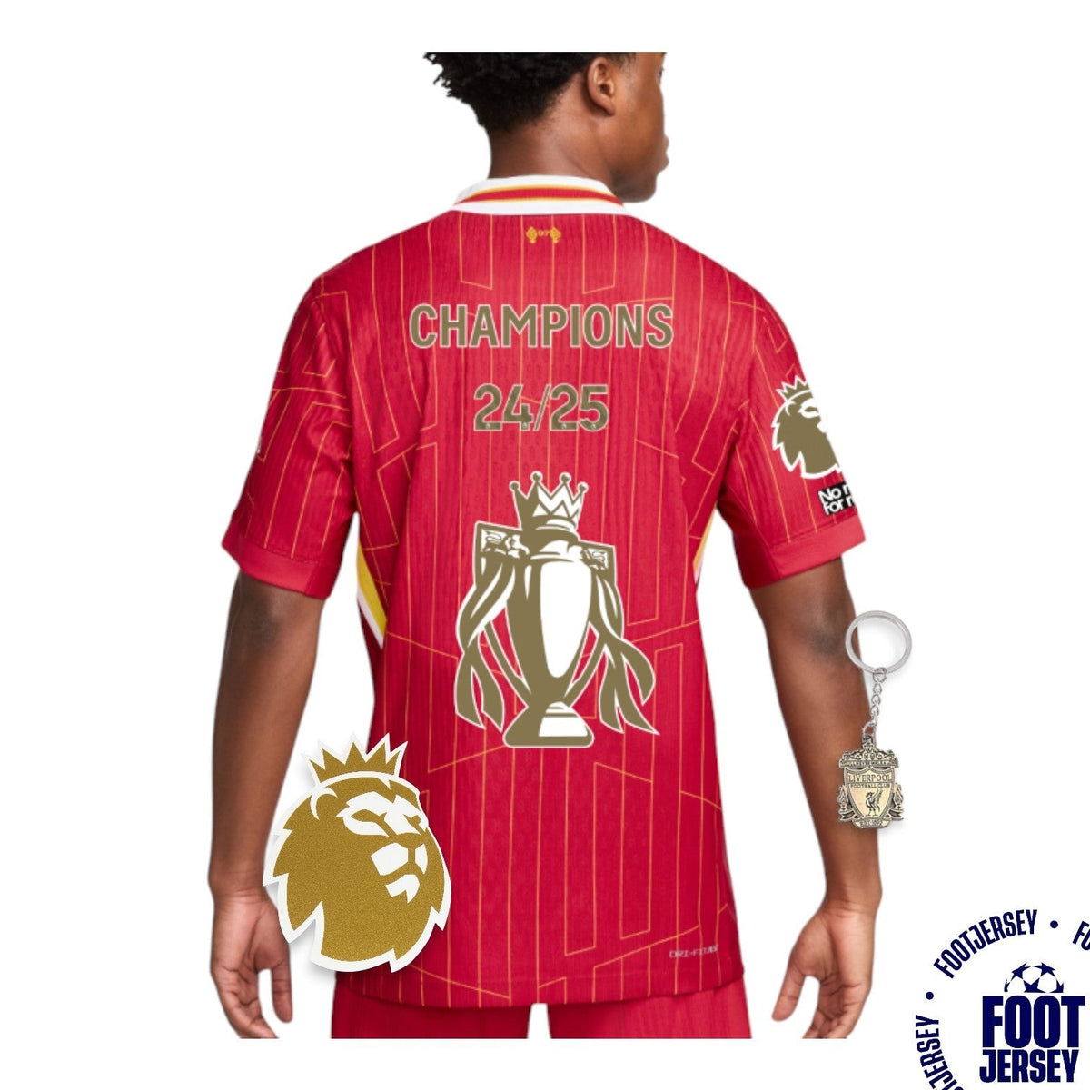 Liverpool Home Jersey 2024/2025 - CHAMPIONS 20 & Gold Trophy