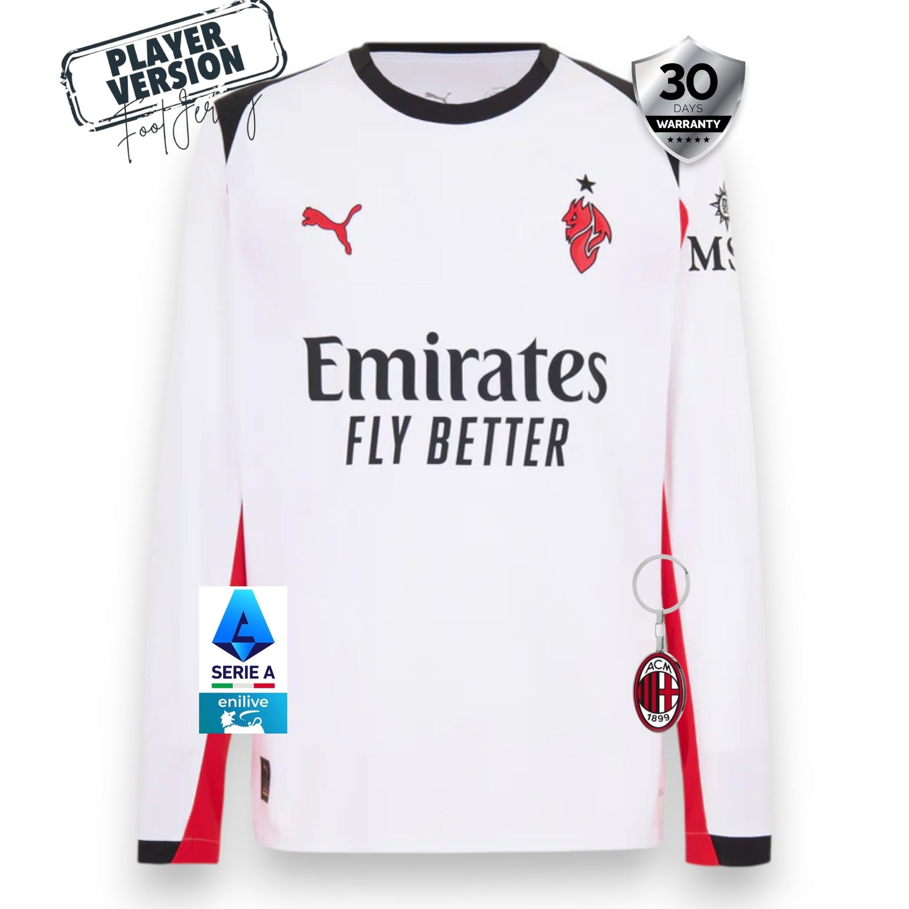 AC Milan Away Jersey 2025/26 Player Version - Long Sleeve