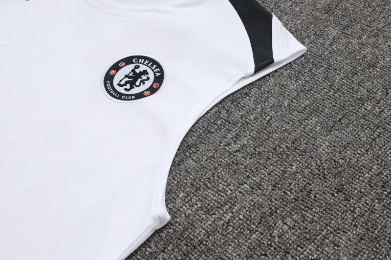 Chelsea Kit White Jersey + Shorts - No Sleeve 25/26